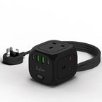 7 - in - 1 Charging Station Power Strip with 3 AC Outlets & 4 - Port USB Fast Charger (2 USB - C), 2 Meter Cord - Zyler