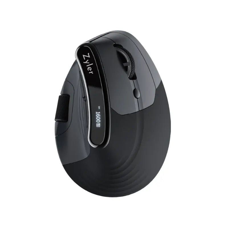 Zyler Ergonomic Vertical Mouse - Wireless Tri - Mode, Dual - Wheel, OLED Display - Zyler