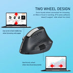 Zyler Ergonomic Vertical Mouse - Wireless Tri - Mode, Dual - Wheel, OLED Display - Zyler