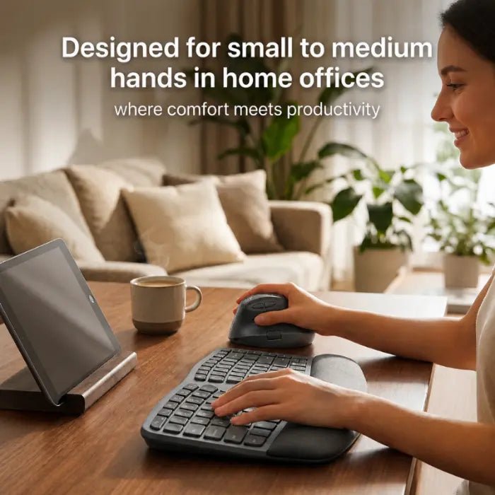 Zyler Ergonomic Vertical Mouse - Wireless Tri - Mode, Dual - Wheel, OLED Display - Zyler