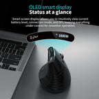 Zyler Ergonomic Vertical Mouse - Wireless Tri-Mode, Dual-Wheel, OLED Display - Zyler